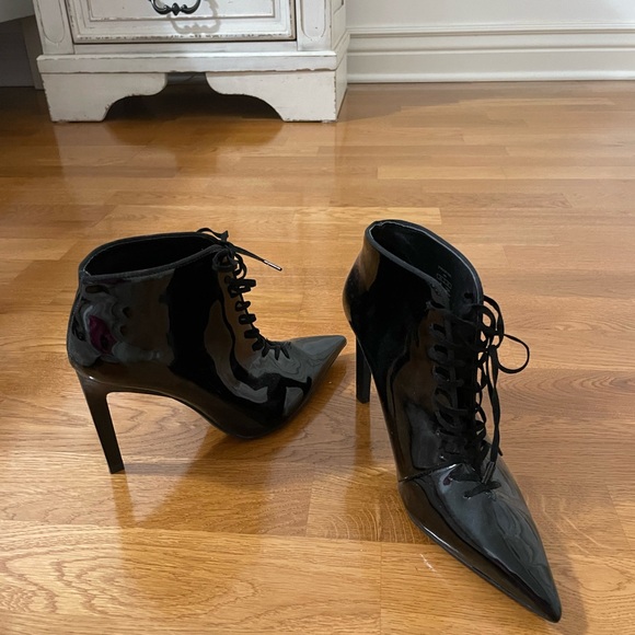 Zara leather heel laced boots, brand new - Picture 3 of 6